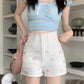 Pretty Bow Embroidered Jean Shorts