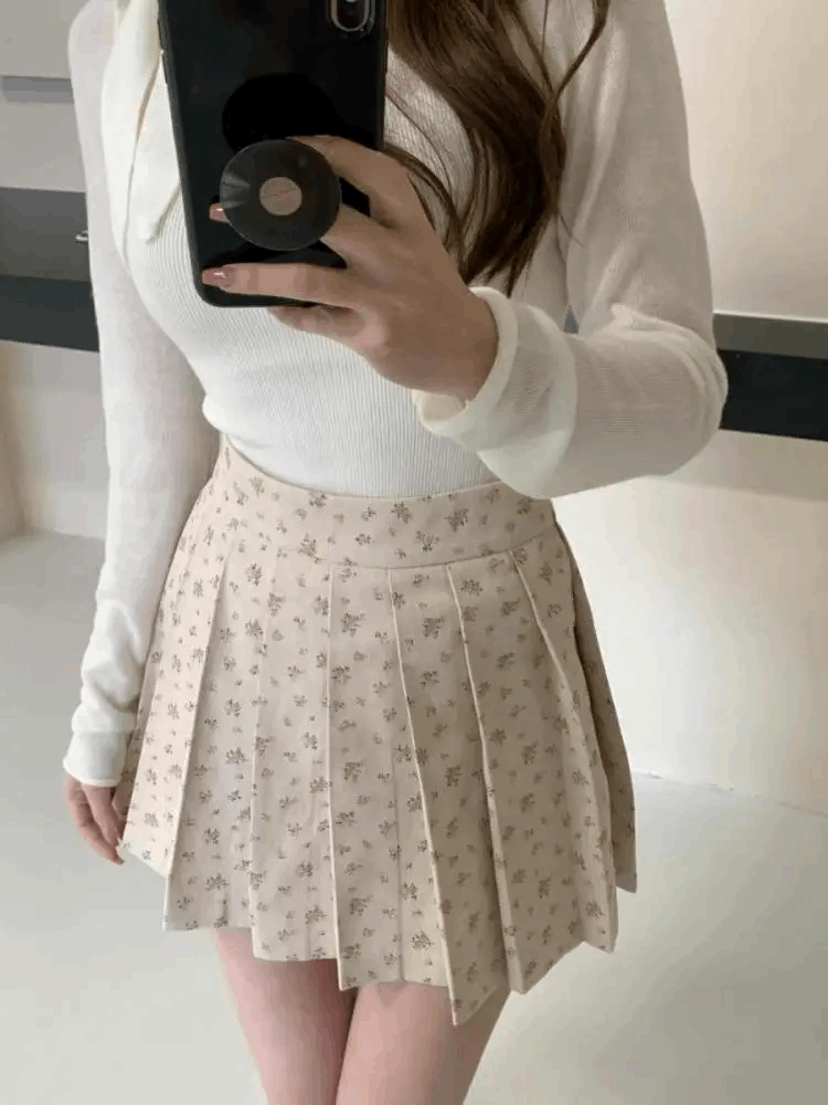 Darling Blossom Pleated Skort