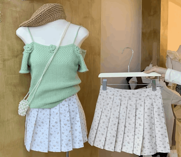 Darling Blossom Pleated Skort