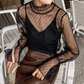 Dotted Whispers High-Neck Lace Blouse – Local Stock