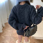 Cocoa Days Illusion Cable Knit Dress