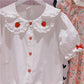 Sweet Strawberry Kawaii Embroidered Blouse