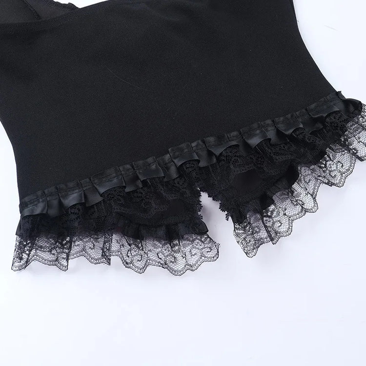 Nocturne Lace-Trim Halter Corset Top