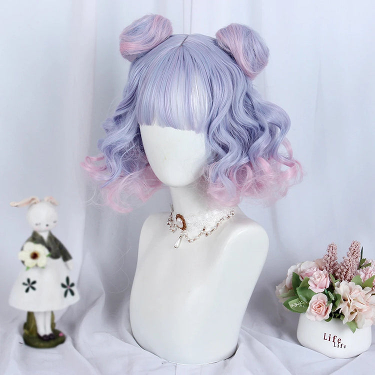 Kawaii Galaxy Space Bun Wig