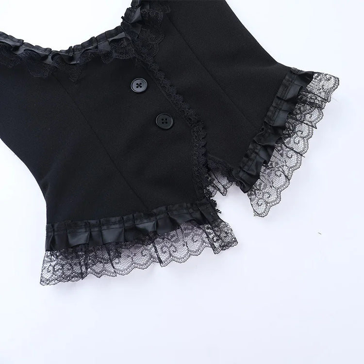 Nocturne Lace-Trim Halter Corset Top