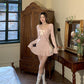 Sweet Pink Flare Sleeve Bow Dress