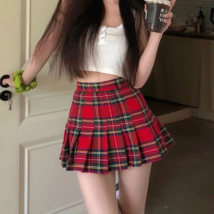 Classic Plaid Pleated Mini Skort