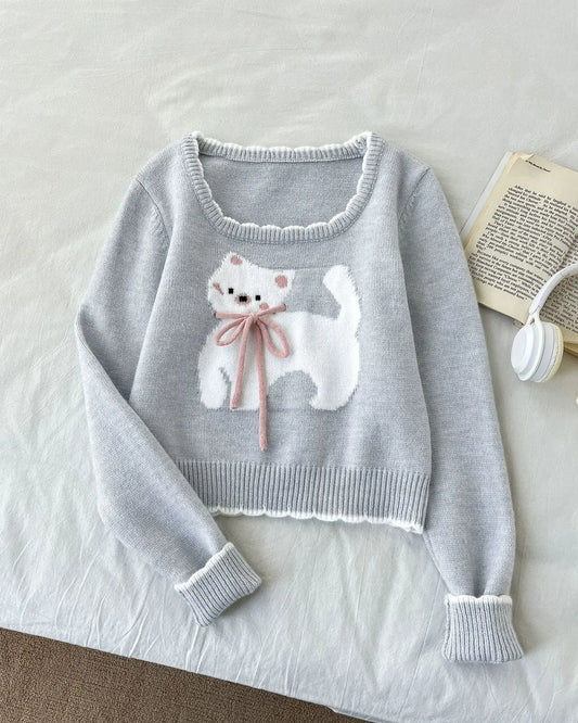 Bowtique Kitty Knit Sweater