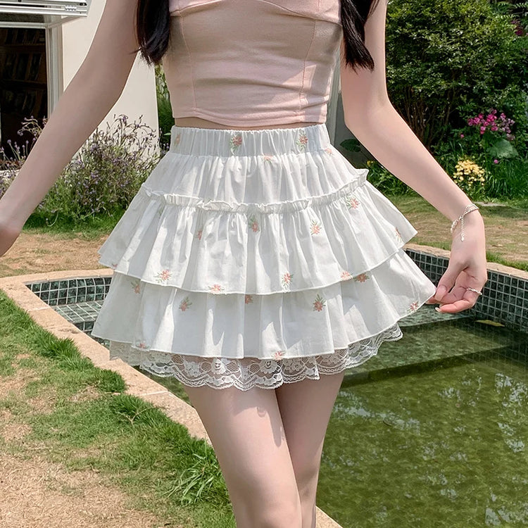 Daisy Daydream Lace Tiered Skort