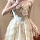 Flowering Bow Layered Mini Dress