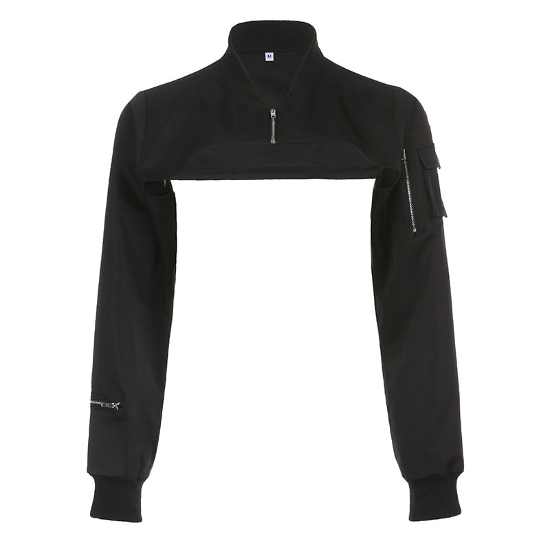 Cyberpunk Super-Cropped Zip-Up Jacket – Two Moody