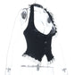 Nocturne Lace-Trim Halter Corset Top