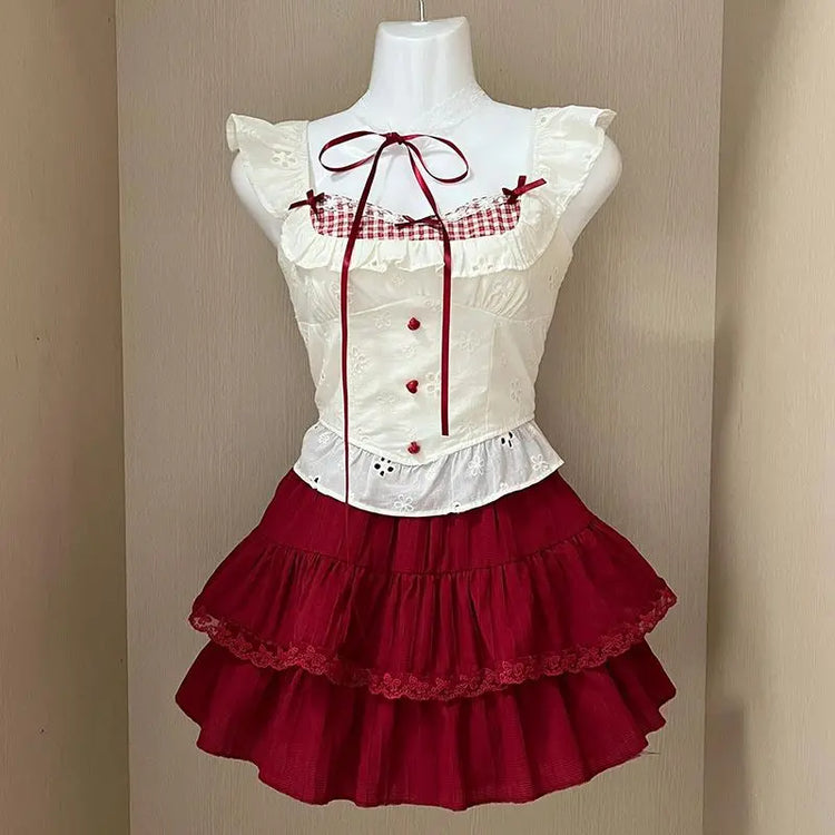 Cherry Parfait Skort Set – Local Stock