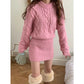 Cocoa Days Illusion Cable Knit Dress
