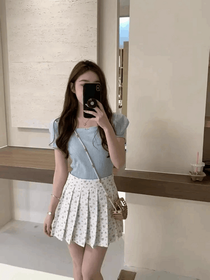 Darling Blossom Pleated Skort