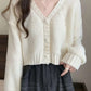 Button-up V-Neck Knit Cardigan