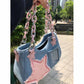 Y2K Harajuku Star Denim Chain Bag