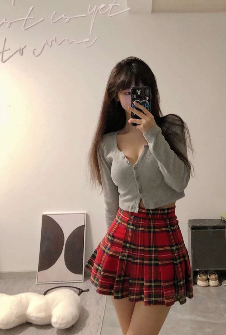 Classic Plaid Pleated Mini Skort