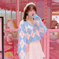 Cotton Candy Argyle Crop Sweater – Local Stock