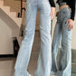 High Waist Spliced Flare Jeans