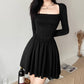 Dark Corset Long Sleeve Dress