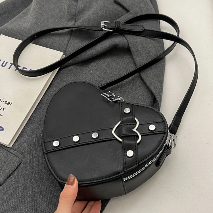 Studded Heart Crossbody Purse