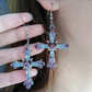 Heaven’s Kiss Crystal Cross Earrings