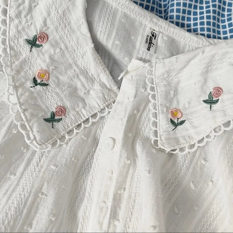 Precious Flower Embroidered Blouse