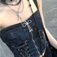 Denim Venom Lace-Up Tube Top