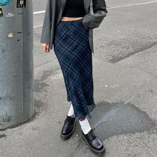 So Long 90s Punk Plaid Skirt