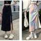 Split Tie Irregular Midi Skirt