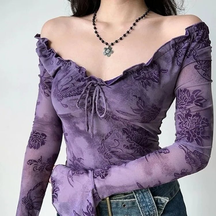 Midnight Violet Mesh Top – Local Stock