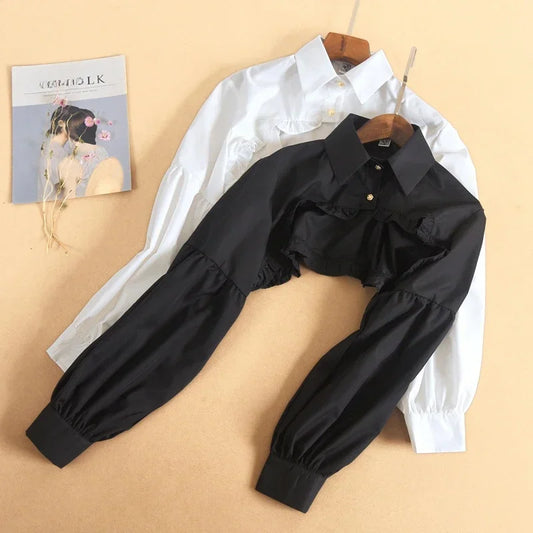 Ultra Cropped Classic Blouse Top