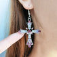 Heaven’s Kiss Crystal Cross Earrings