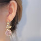 Asymmetrical Crystal Rose Earrings
