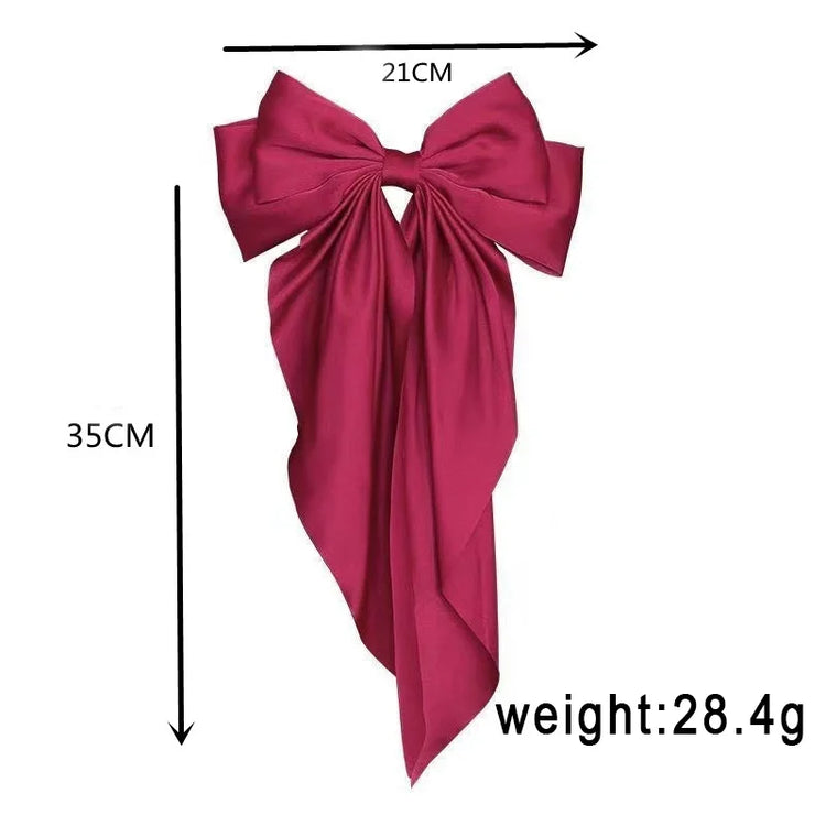 Long Satin Hair Bow