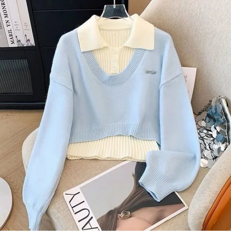 Campus Cutie Layered Knit Set – Local Stock