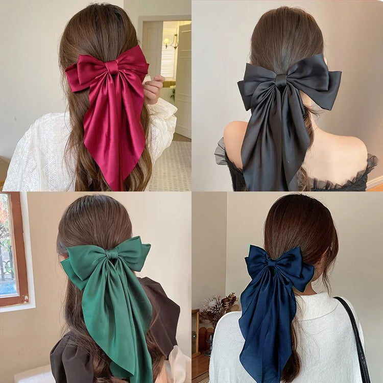 Long Satin Hair Bow