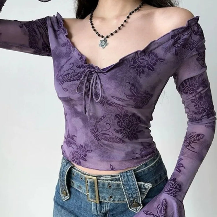 Midnight Violet Mesh Top – Local Stock