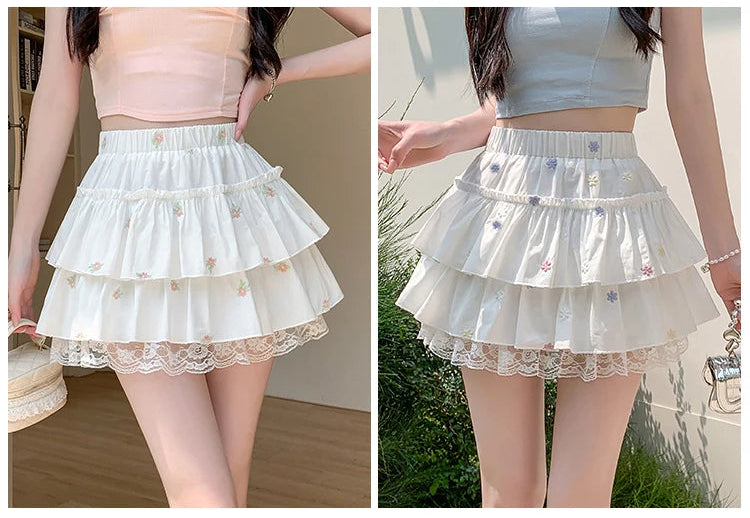 Daisy Daydream Lace Tiered Skort