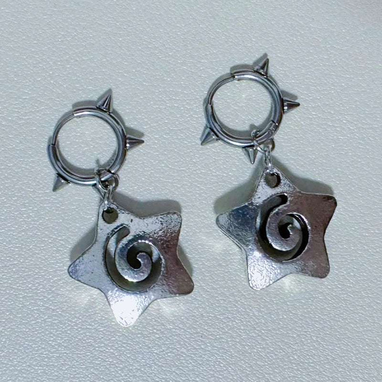 Spiked Uzumaki Star Earrings