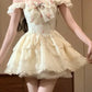 Flowering Bow Layered Mini Dress