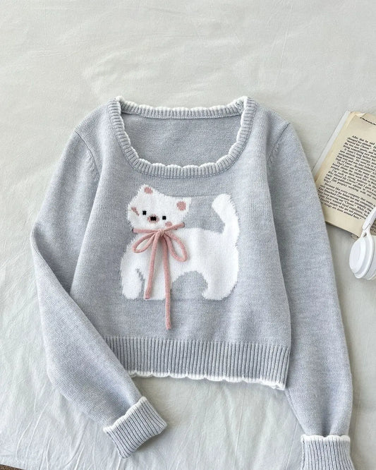 Bowtique Kitty Knit Sweater