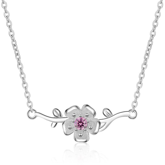 Cute Cherry Blossom Branch Necklace
