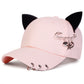 Angled front view of the pink All-Star Kitty Baseball Cap.