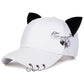 Angled front view of the white All-Star Kitty Baseball Cap.