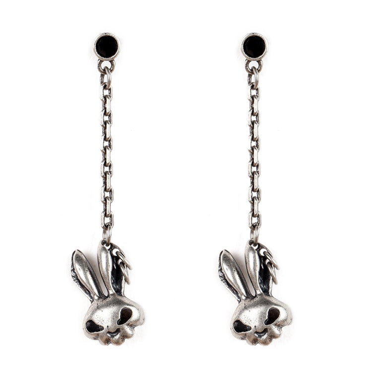 Skull Bunny Drop Earrings