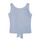Front view of the Backstage Bow Backless Tank in blue.