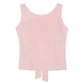 Front view of the Backstage Bow Backless Tank in pink.