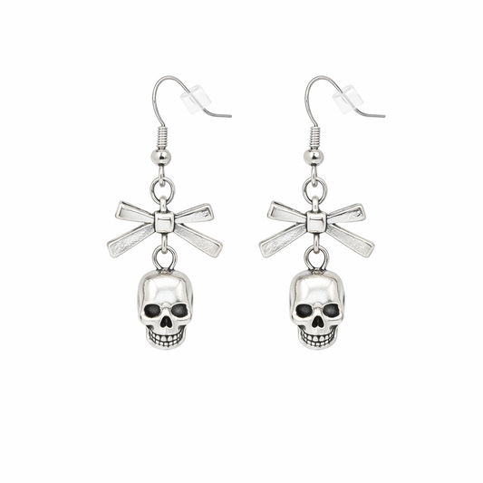 Front hanging view of the Bad to the Bow Earrings